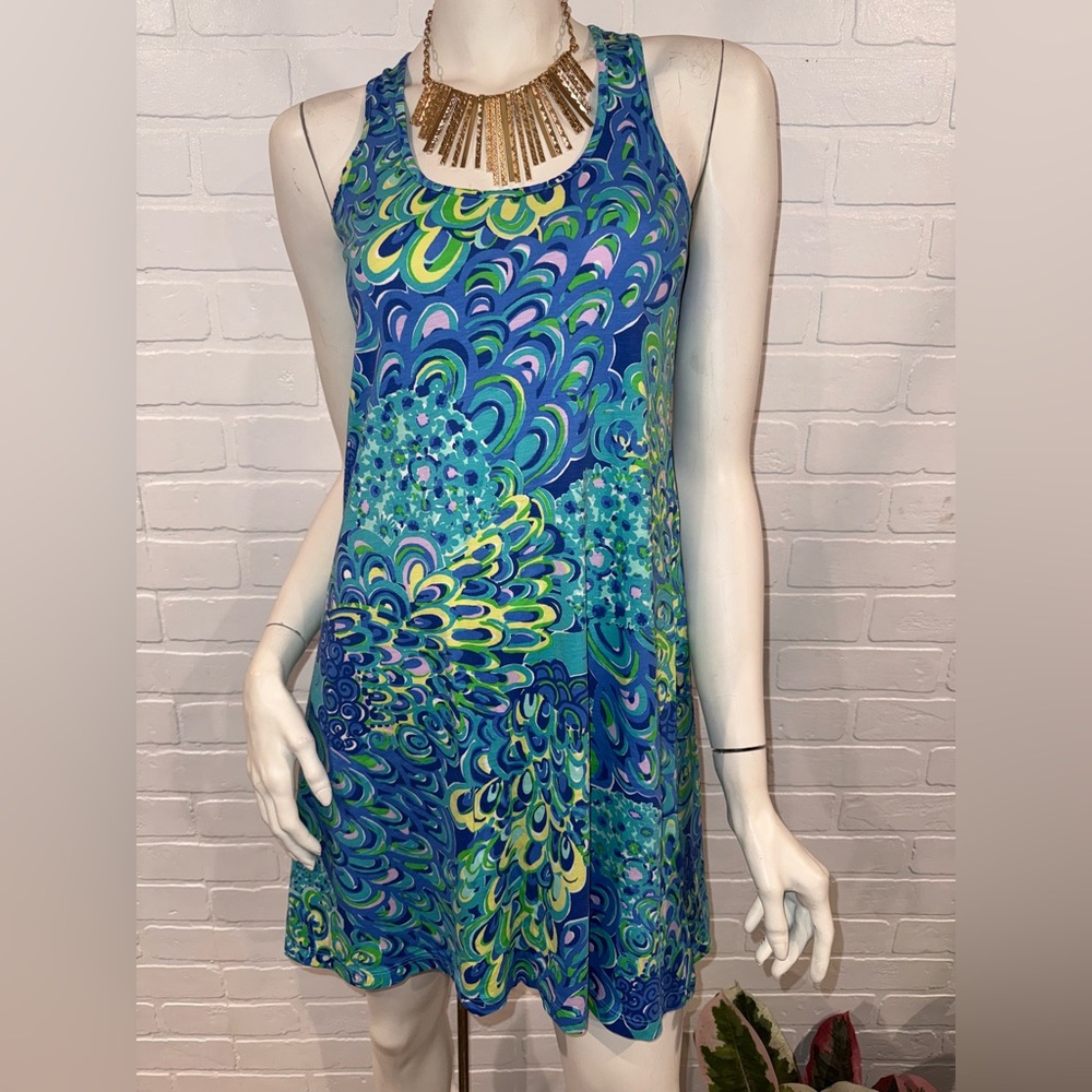 Lilly Pulitzer Melle Tank Dress in Lilly’s Lagoon 100% Pima Cotton